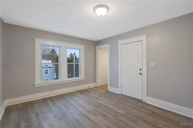 empty room with light wood-type flooring