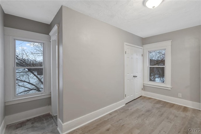 interior space featuring light hardwood / wood-style floors and a closet