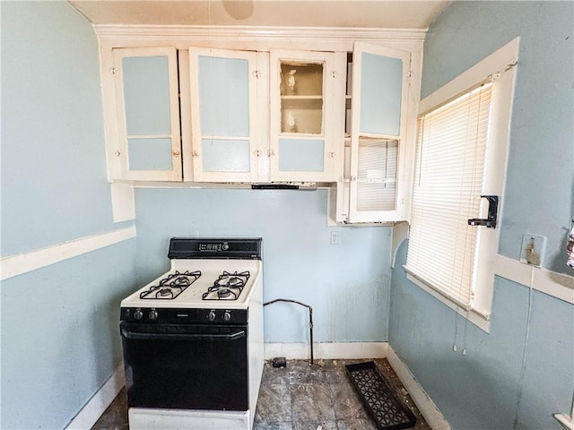 kitchen featuring white gas range