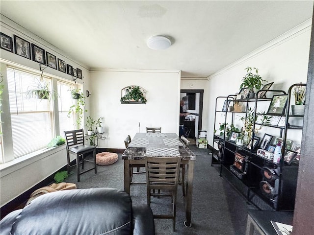 interior space with ornamental molding