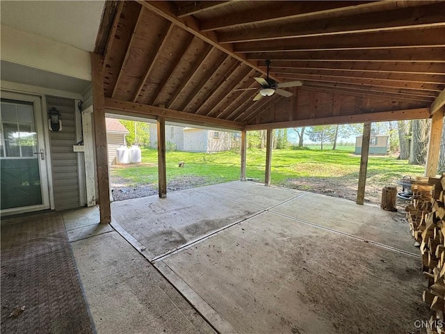 5902 N Rd, Owasco, NY 13021 - view of patio featuring a ceiling fan