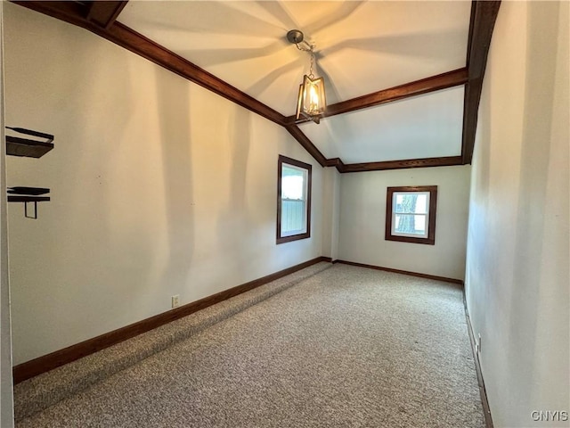 5902 N Rd, Owasco, NY 13021 - carpeted spare room with vaulted ceiling and baseboards