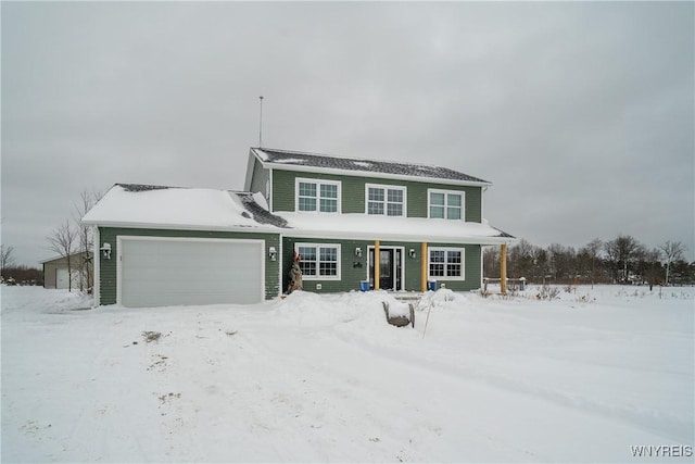 view of front of house with a garage