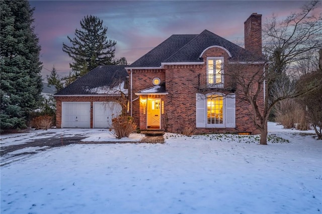 front of property featuring a garage