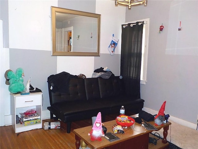 living room featuring hardwood / wood-style floors