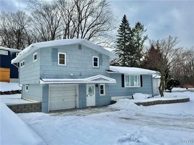 view of front of house with a garage