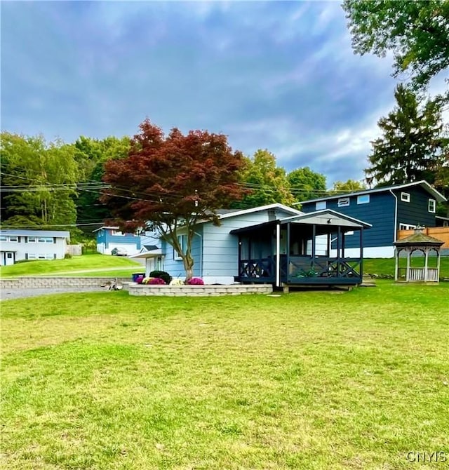 view of yard featuring a gazebo