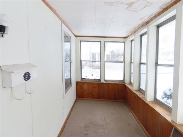 view of unfurnished sunroom