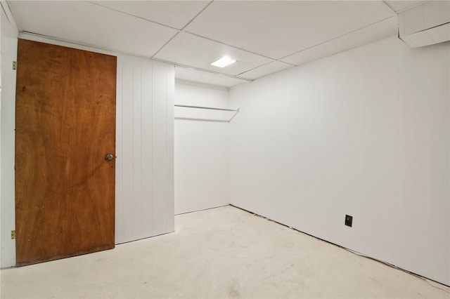 spare room featuring a drop ceiling