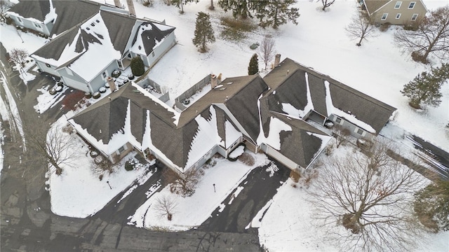 view of snowy aerial view