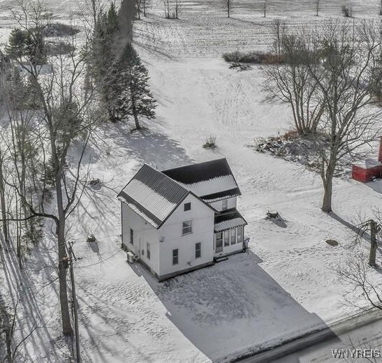 view of snowy aerial view