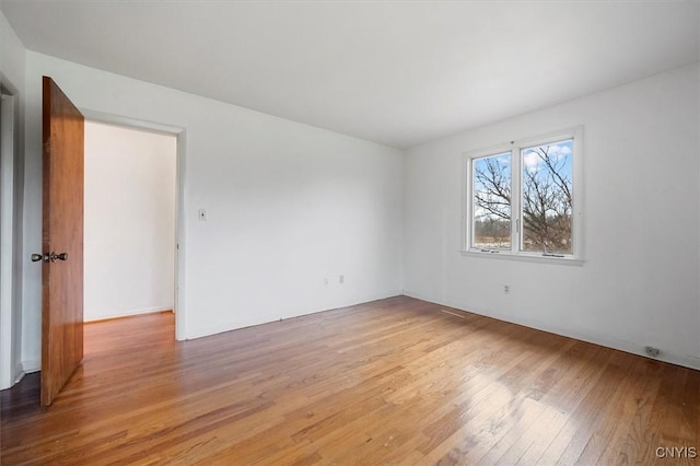 empty room featuring light wood-type flooring