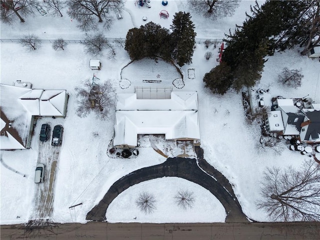 view of snowy aerial view