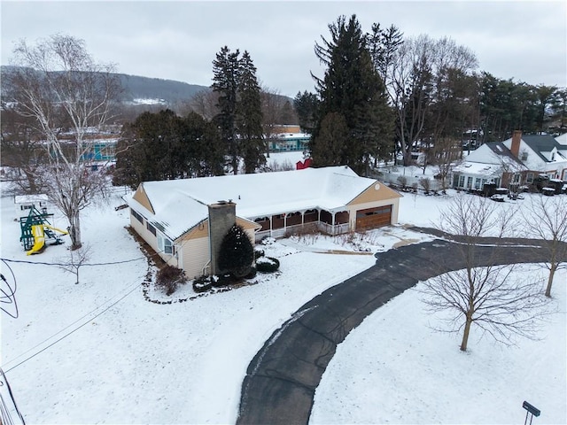 view of snowy aerial view