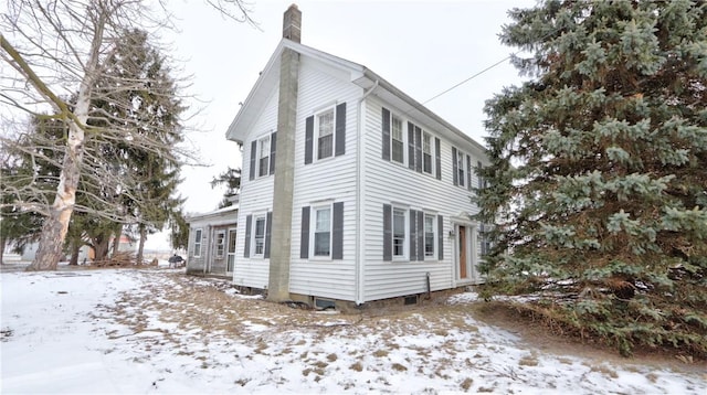 view of snowy exterior