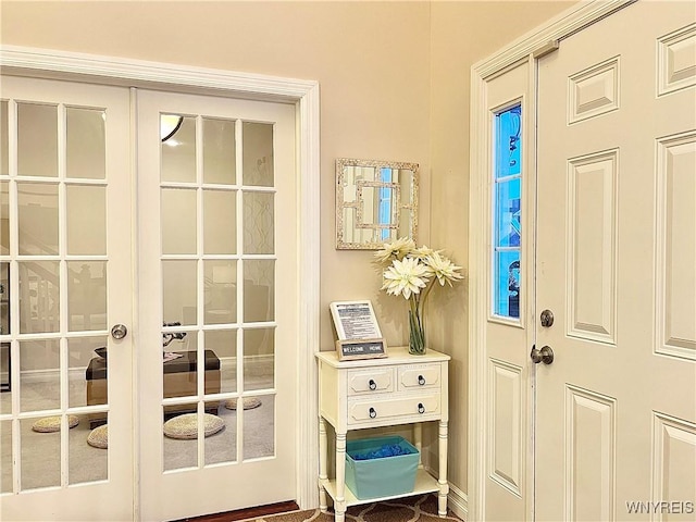 entryway with french doors