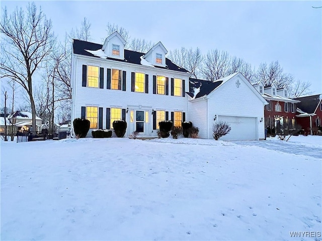 colonial-style house with a garage