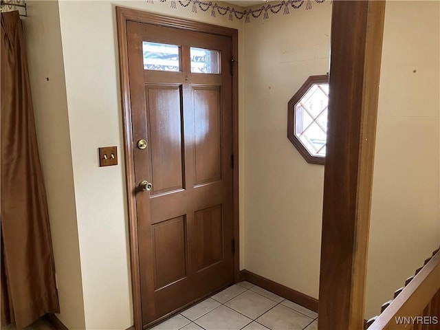 view of tiled entrance foyer