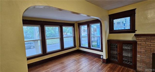 interior space featuring wood-type flooring and plenty of natural light