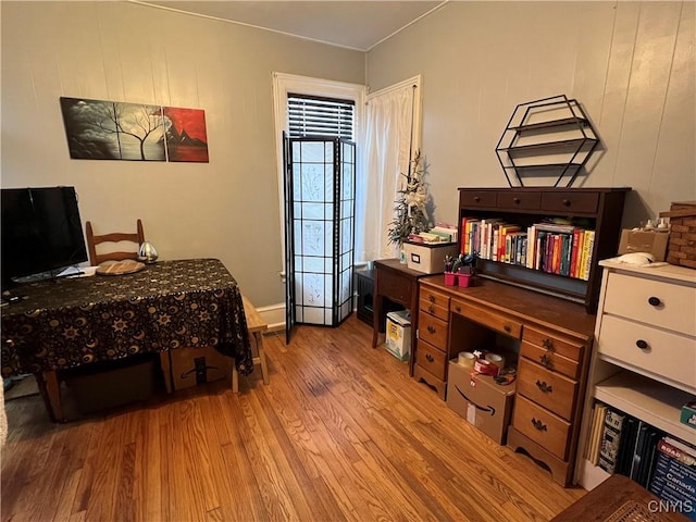 bedroom featuring light hardwood / wood-style flooring