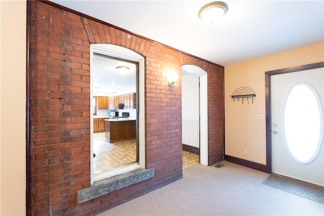 view of carpeted entryway