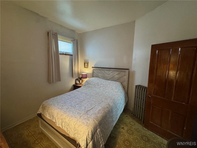 bedroom with radiator