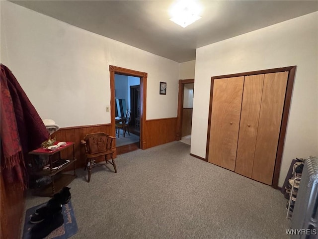 interior space with carpet and a closet