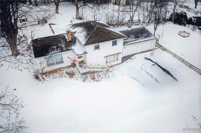 view of snowy aerial view