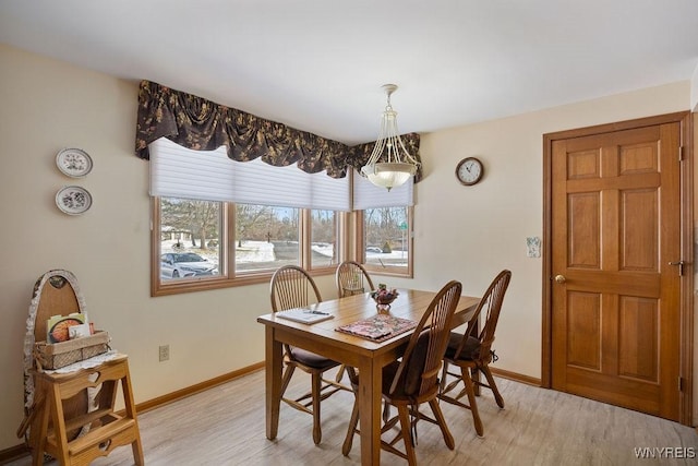 dining room with light hardwood / wood-style flooring