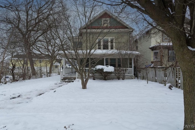 view of front of property with a porch