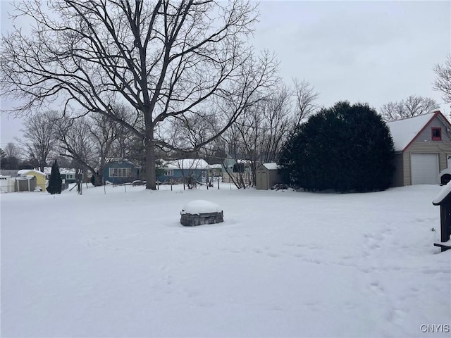 view of snowy yard