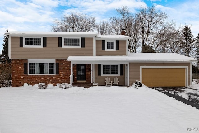 front of property featuring a garage