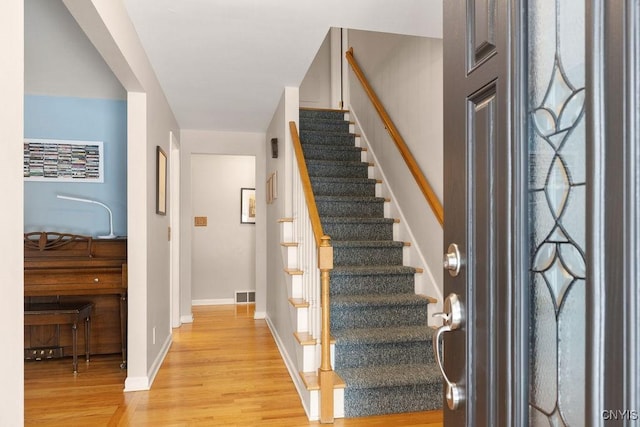 entrance foyer featuring light wood-type flooring