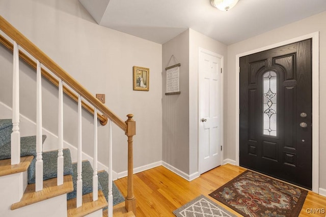 entrance foyer with wood-type flooring