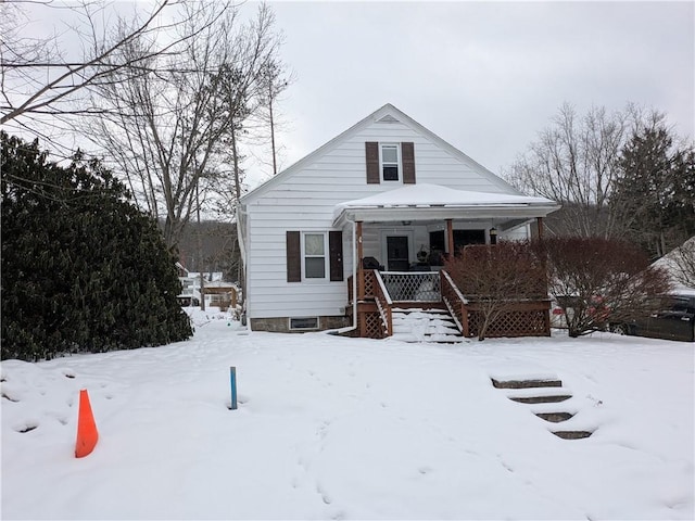 view of front of home with covered porch