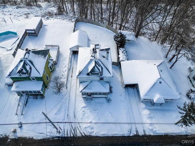 view of snowy aerial view