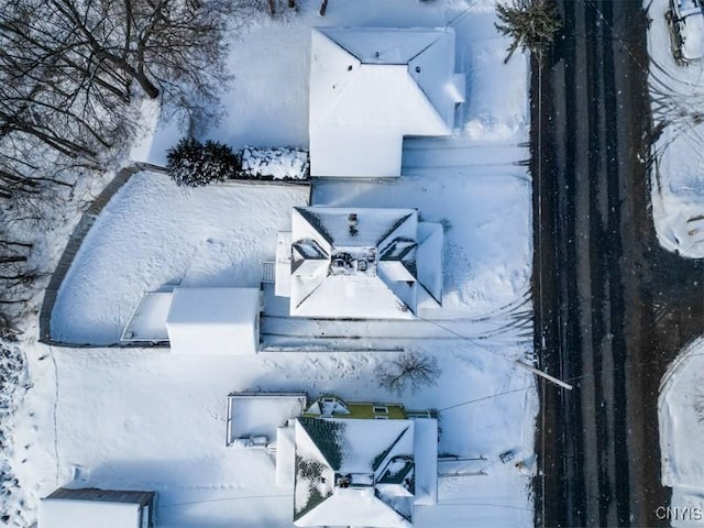 view of snowy aerial view