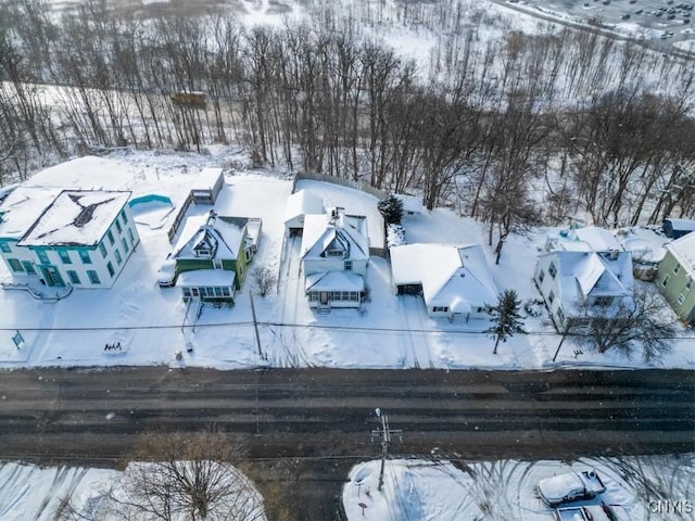 view of snowy aerial view