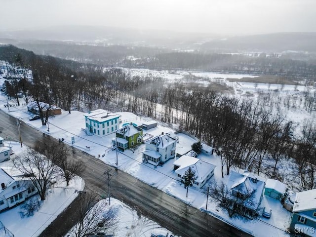 view of snowy aerial view