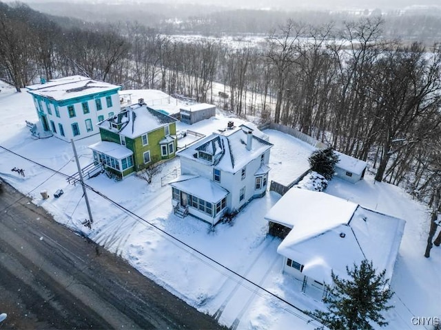 view of snowy aerial view