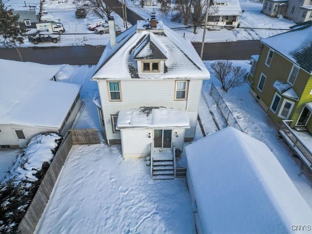 view of snowy aerial view