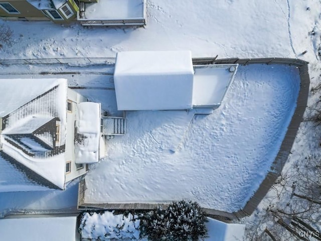 view of snowy aerial view