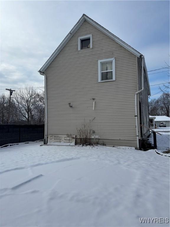 view of snowy exterior