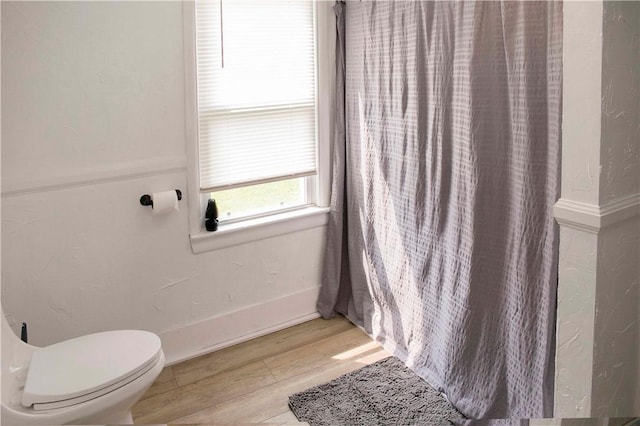 bathroom featuring toilet and hardwood / wood-style flooring