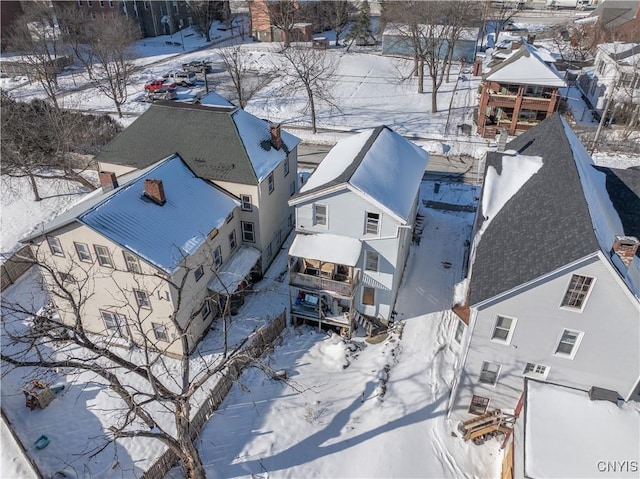 view of snowy aerial view