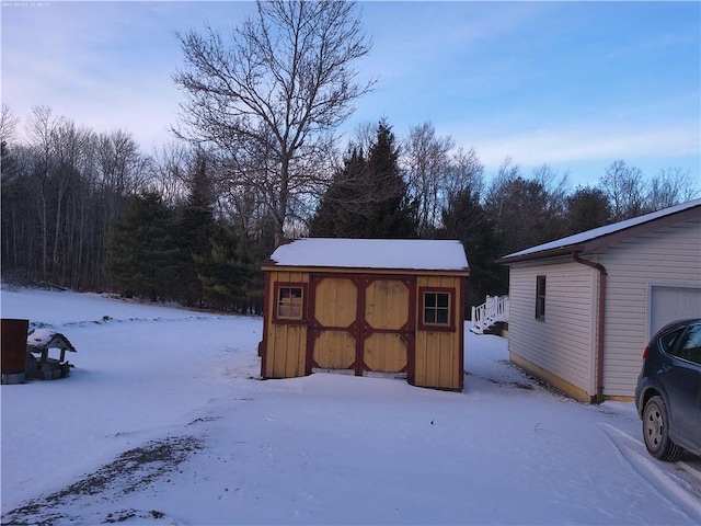 view of snow covered structure