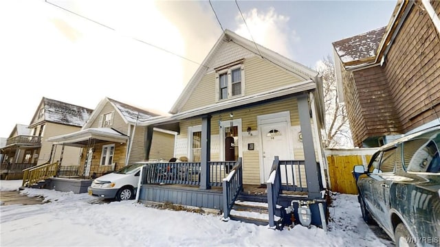 view of front of home featuring covered porch