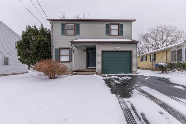 view of property featuring a garage