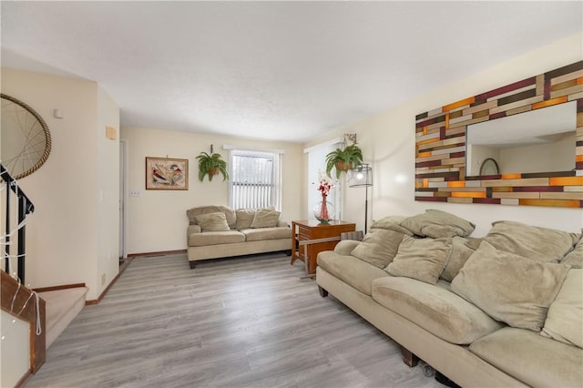 living room with wood-type flooring