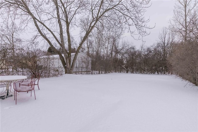 view of snowy yard